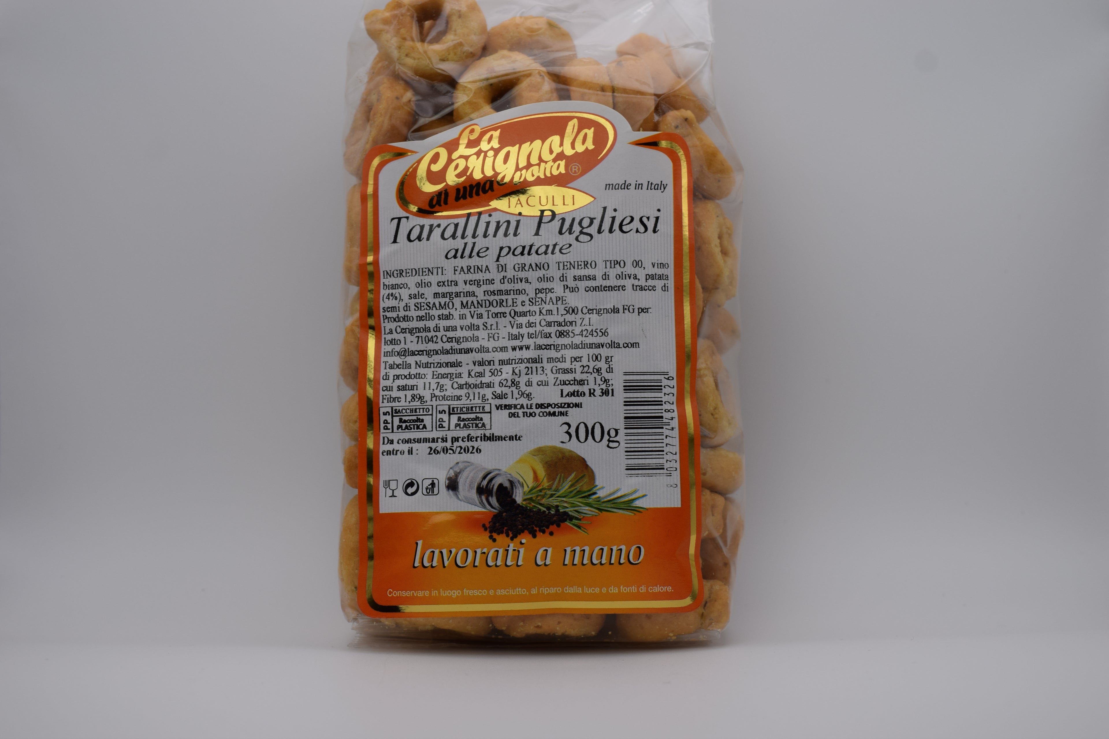 Tarallini puglesi gusto patate - Salzgebäck mit Kartoffelgeschmack